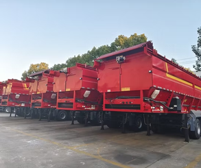 30-80 Cubic Meter Bulk Grain Transport Semi-Dump Truck